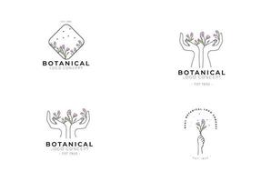 abstract minimaal modern vrouwelijk botanisch bloemen organisch logo-ontwerp vector