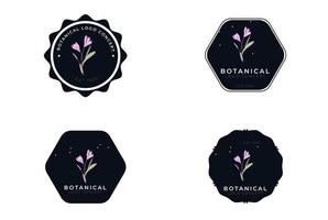 abstract minimaal modern vrouwelijk botanisch bloemen organisch logo-ontwerp vector