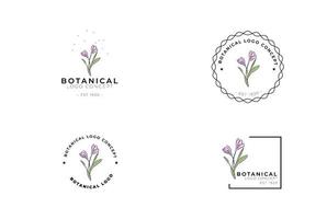 abstract minimaal modern vrouwelijk botanisch bloemen organisch logo-ontwerp vector