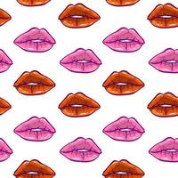 rode en roze lippen naadloze patroon vector