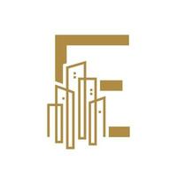 eerste e goud stad logo vector