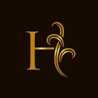 luxe eerste h logo vector