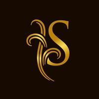 luxe eerste s logo vector