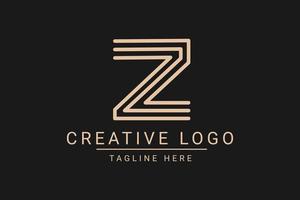modern creatief brief z vector logo ontwerp. minimalistische vlak lijn logo ontwerp sjabloon. monogram logo ontwerp.