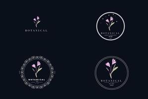 minimaal vrouwelijk modern botanisch bloemen organisch abstract logo-ontwerp vector