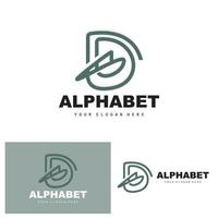 d brief logo, gemakkelijk alfabet ontwerp, modern minimalistische doopvont vector