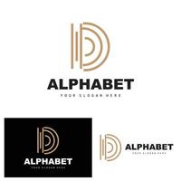 d brief logo, gemakkelijk alfabet ontwerp, modern minimalistische doopvont vector