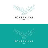 botanisch logo, natuur fabriek ontwerp, bloem fabriek icoon vector met lijn model-