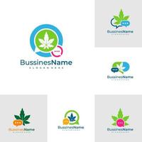 reeks van babbelen hennep logo vector sjabloon. creatief hennep logo ontwerp concepten