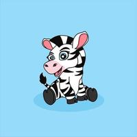 schattig zebra tekenfilm vector icoon illustratie.