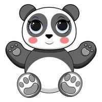 vector illustratie van schattig baby panda zittend