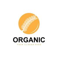 tarwe rijst- logo, agrarisch biologisch planten vector, luxe ontwerp gouden bakkerij ingrediënten vector