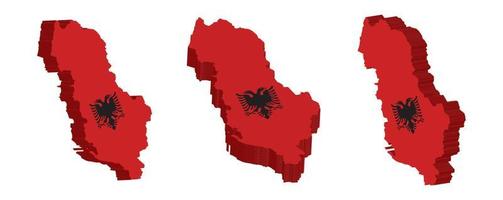realistisch 3d kaart van Albanië vector ontwerp sjabloon