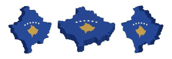 realistisch 3d kaart van Kosovo vector ontwerp sjabloon