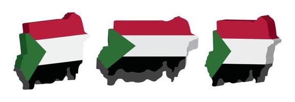 realistisch 3d kaart van Soedan vector ontwerp sjabloon