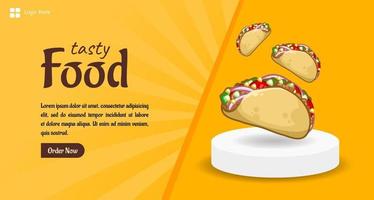 smakelijk voedsel banier sjabloon taco Latijns Amerikaans voedsel vector tekenfilm