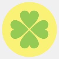 icoon vier blad Klaver. st. Patrick dag viering elementen. pictogrammen in kleur maat stijl. mooi zo voor afdrukken, affiches, logo, partij decoratie, groet kaart, enz. vector