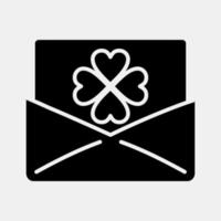 icoon st. Patrick groet kaart. st. Patrick dag viering elementen. pictogrammen in glyph stijl. mooi zo voor afdrukken, affiches, logo, partij decoratie, groet kaart, enz. vector