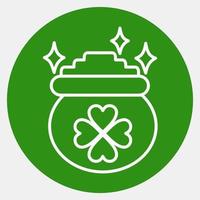 icoon goud pot Klaver. st. Patrick dag viering elementen. pictogrammen in groen stijl. mooi zo voor afdrukken, affiches, logo, partij decoratie, groet kaart, enz. vector