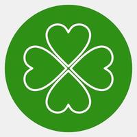 icoon vier blad Klaver. st. Patrick dag viering elementen. pictogrammen in groen stijl. mooi zo voor afdrukken, affiches, logo, partij decoratie, groet kaart, enz. vector