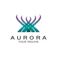 Aurora logo ontwerp icoon illustratie vector sjabloon