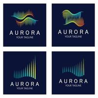 Aurora logo ontwerp icoon illustratie vector sjabloon