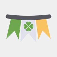 icoon vlaggedoek met Klaver. st. Patrick dag viering elementen. pictogrammen in vlak stijl. mooi zo voor afdrukken, affiches, logo, partij decoratie, groet kaart, enz. vector