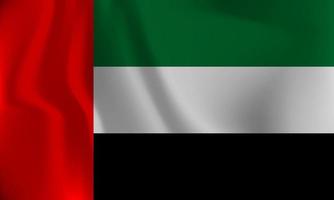vlag van Verenigde Arabisch emiraten, met een golvend effect ten gevolge naar de wind. vector