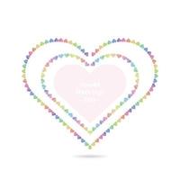 wereldhuwelijksdag kaart met veelkleurig hartframe vector