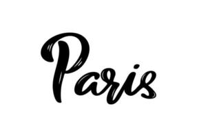 Parijs handgeschreven kalligrafie. hand getrokken borstelkalligrafie. stad belettering ontwerp. vector
