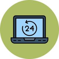 24 uren onderhoud vector icoon