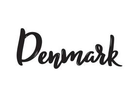 Denemarken belettering. handgeschreven naam van het land. vector