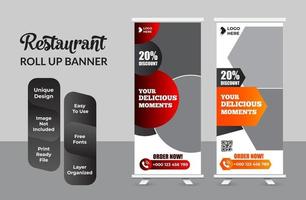 restaurant bedrijf roll-up banner sjabloon ontwerpset vector