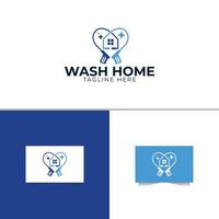 het wassen logo ontwerp vector en bedrijf kaart