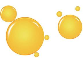 gouden, geel olie druppels, bubbels vector illustratie. olie en water bubbels achtergrond.