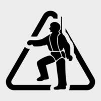 PPE-pictogram. veiligheidsharnas moet worden gedragen symbolen ondertekenen isoleren op witte achtergrond, vector illustratie eps.10