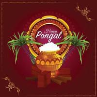 pongal wenskaart of banner ontwerpconcept vector