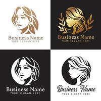 vrouwelijke logo sjablonen collectie, schoonheid van vrouwen en mode logo sjabloon premium vector