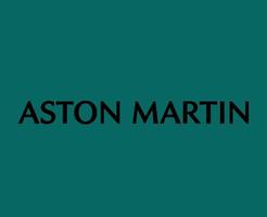 aston Martin merk logo symbool naam zwart ontwerp Brits auto's auto- vector illustratie met groen achtergrond