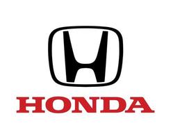 honda logo merk symbool zwart met naam rood ontwerp Japan auto auto- vector illustratie