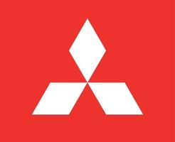 mitsubishi merk logo auto symbool wit ontwerp Japan auto- vector illustratie met rood achtergrond