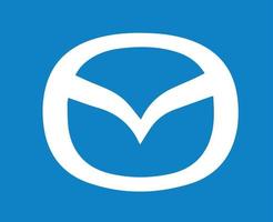 mazda merk logo auto symbool wit ontwerp Japan auto- vector illustratie met blauw achtergrond