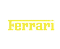 ferrari merk logo auto symbool naam geel ontwerp Italiaans auto- vector illustratie