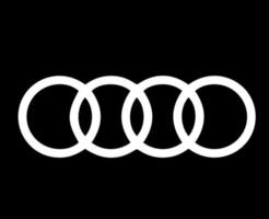 audi merk symbool logo wit ontwerp Duitse auto's auto- vector illustratie met zwart achtergrond