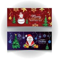 vrolijke kerstbanners vector