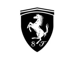 ferrari logo merk auto symbool zwart ontwerp Italiaans auto- vector illustratie