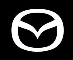 mazda merk logo auto symbool wit ontwerp Japan auto- vector illustratie met zwart achtergrond