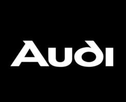 audi merk symbool logo naam wit ontwerp Duitse auto's auto- vector illustratie met zwart achtergrond