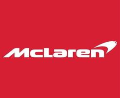 mclaren merk logo auto symbool naam wit ontwerp Brits auto- vector illustratie met rood achtergrond