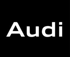 audi merk logo symbool naam wit ontwerp Duitse auto's auto- vector illustratie met zwart achtergrond